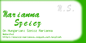 marianna szeicz business card